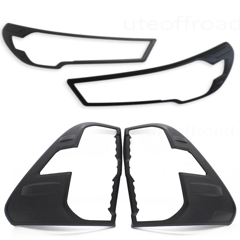 Headlight Covers and Taillight Covers Toyota Hilux 2021+ Matte black