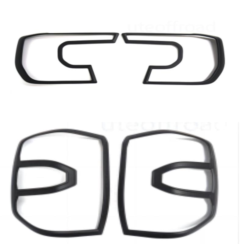 Headlight Covers and Taillight Covers Ford Ranger 2022+ New RANGER Matte black